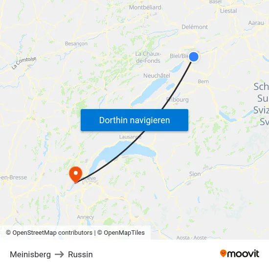 Meinisberg to Russin map