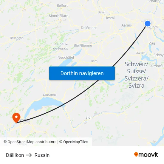Dällikon to Russin map