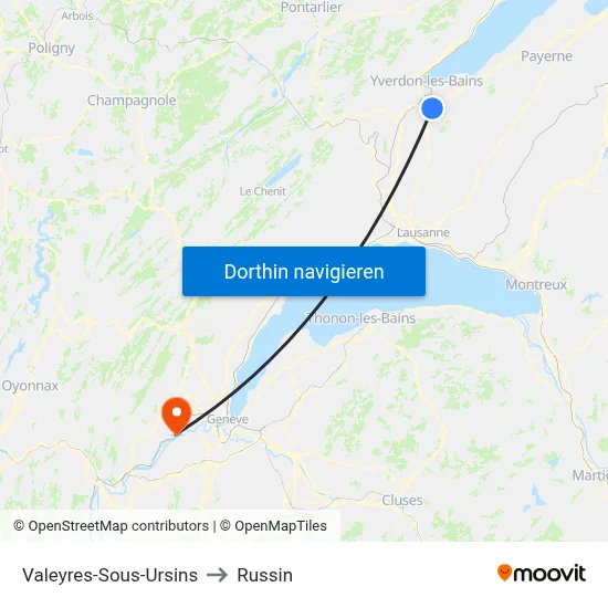 Valeyres-Sous-Ursins to Russin map