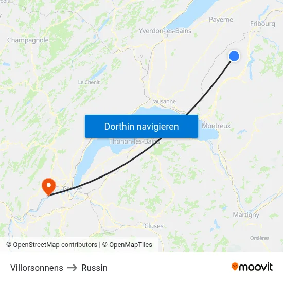 Villorsonnens to Russin map