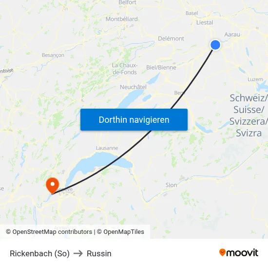 Rickenbach (So) to Russin map