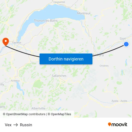 Vex to Russin map