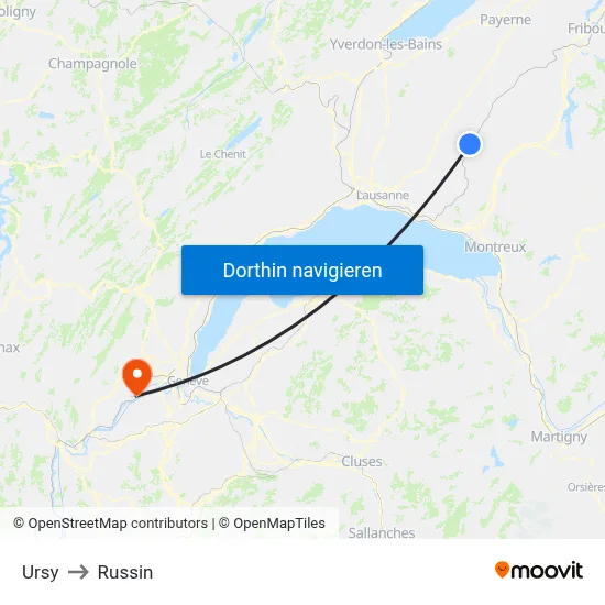 Ursy to Russin map