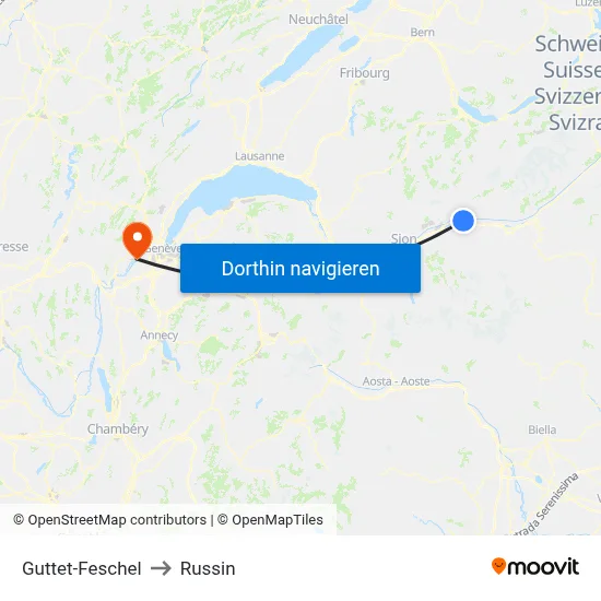 Guttet-Feschel to Russin map