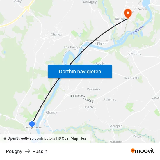 Pougny to Russin map