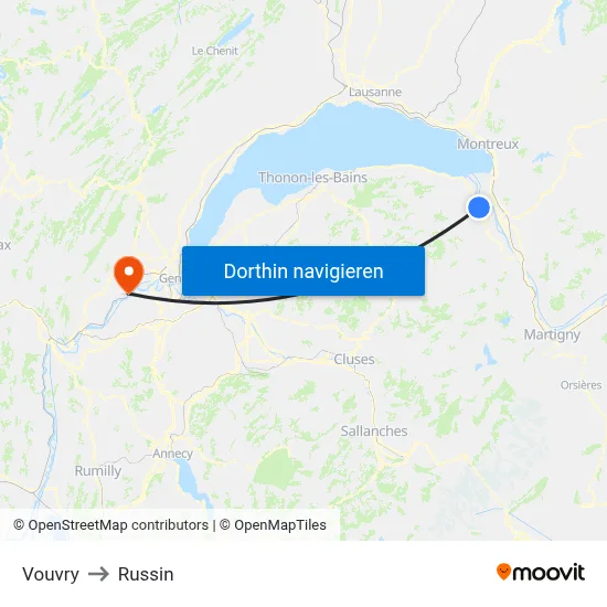Vouvry to Russin map
