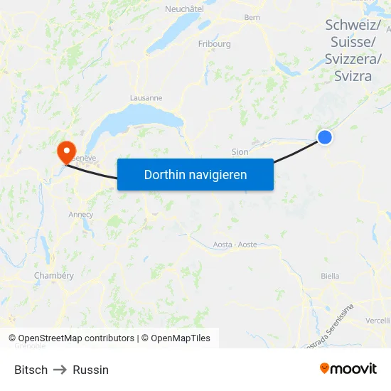 Bitsch to Russin map