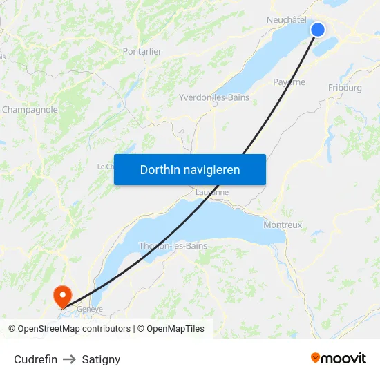 Cudrefin to Satigny map