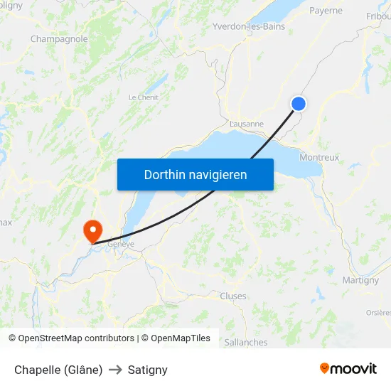 Chapelle (Glâne) to Satigny map