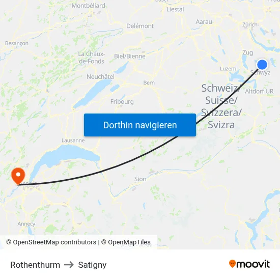 Rothenthurm to Satigny map