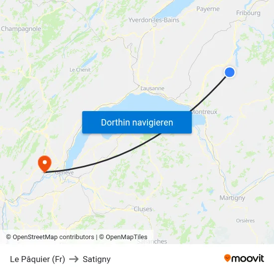 Le Pâquier (Fr) to Satigny map
