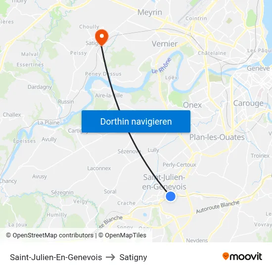 Saint-Julien-En-Genevois to Satigny map