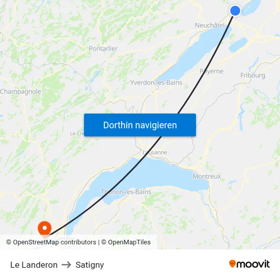 Le Landeron to Satigny map