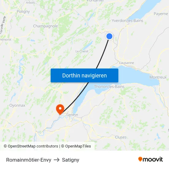 Romainmôtier-Envy to Satigny map
