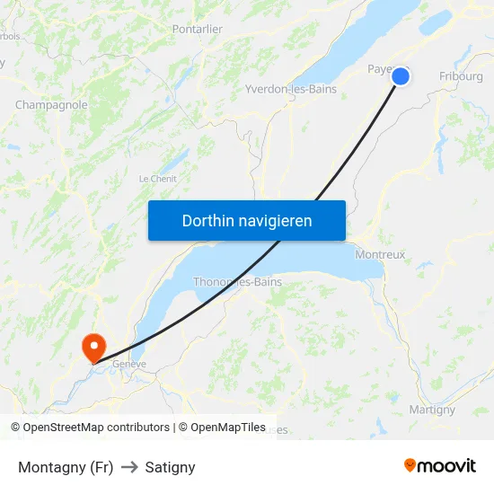 Montagny (Fr) to Satigny map
