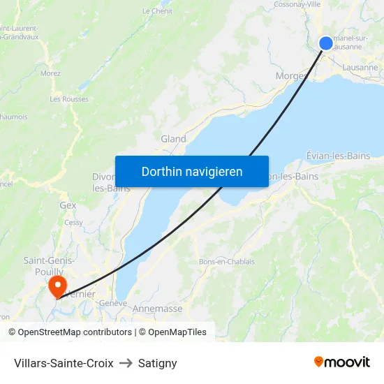 Villars-Sainte-Croix to Satigny map