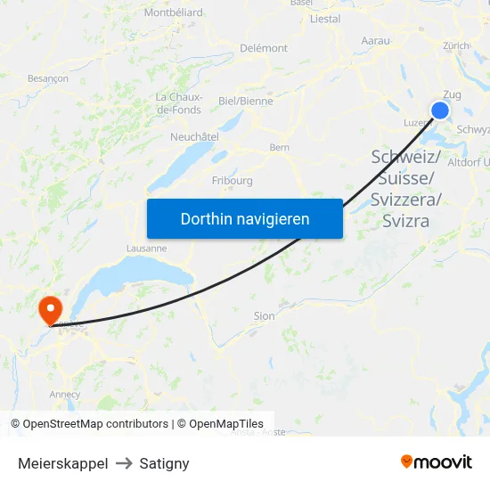 Meierskappel to Satigny map