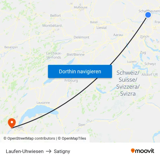 Laufen-Uhwiesen to Satigny map