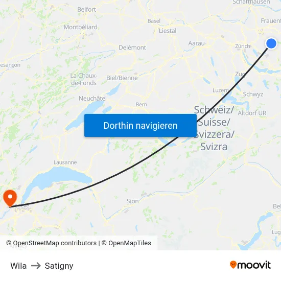 Wila to Satigny map