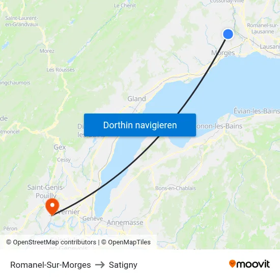 Romanel-Sur-Morges to Satigny map