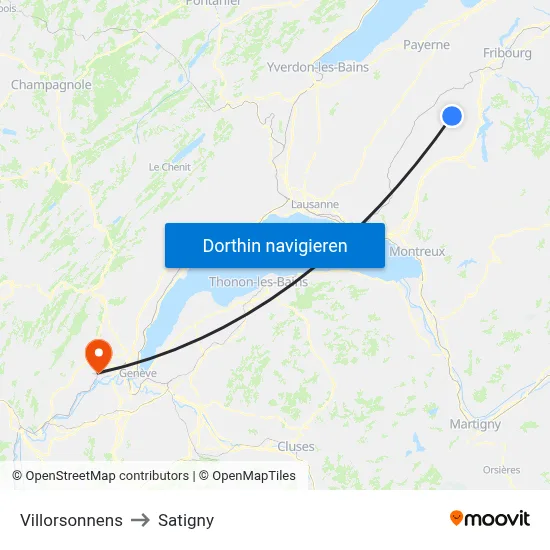 Villorsonnens to Satigny map