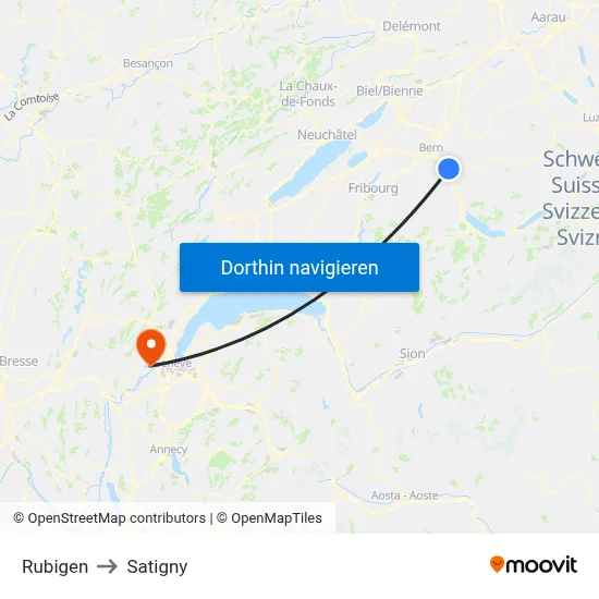 Rubigen to Satigny map