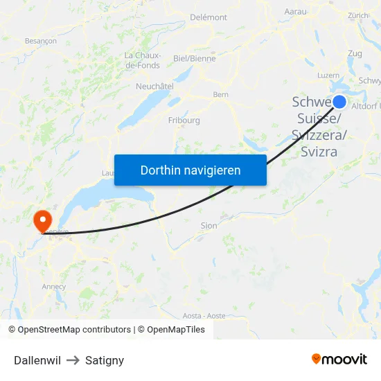 Dallenwil to Satigny map