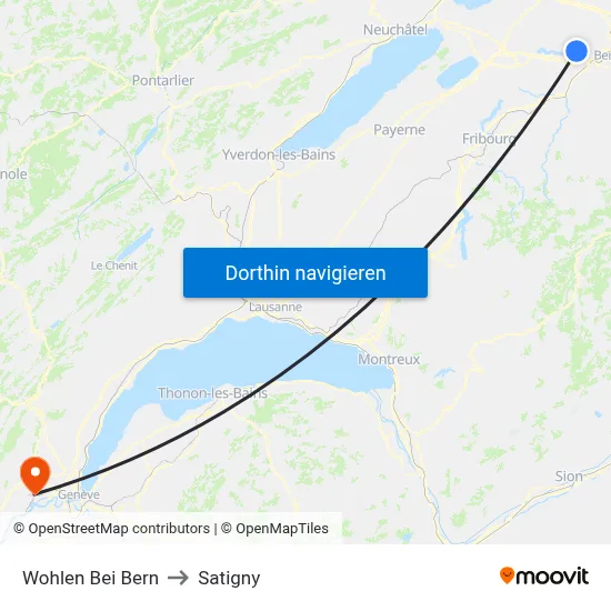 Wohlen Bei Bern to Satigny map