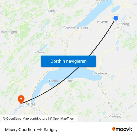 Misery-Courtion to Satigny map