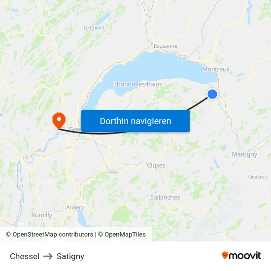 Chessel to Satigny map