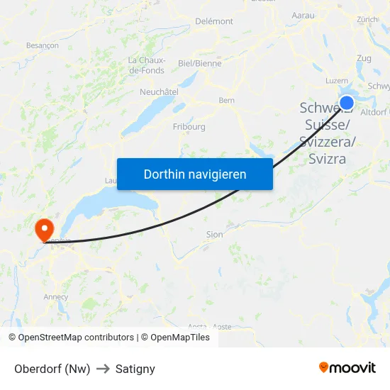 Oberdorf (Nw) to Satigny map