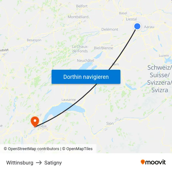 Wittinsburg to Satigny map