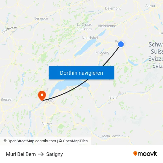 Muri Bei Bern to Satigny map
