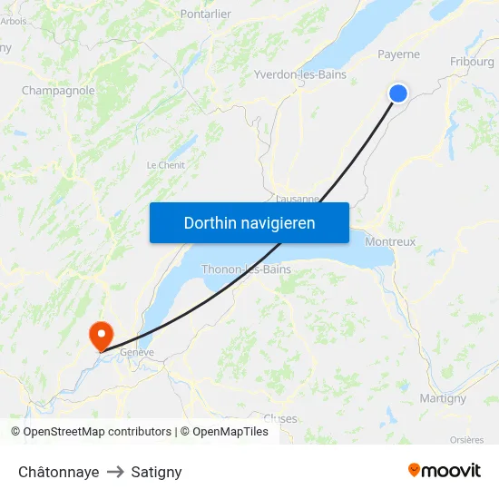 Châtonnaye to Satigny map