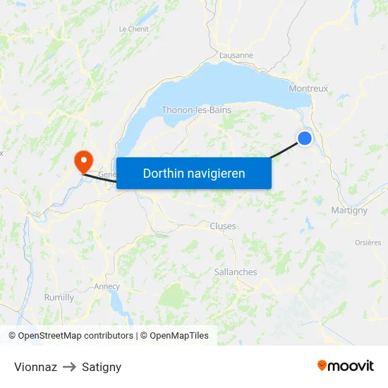 Vionnaz to Satigny map