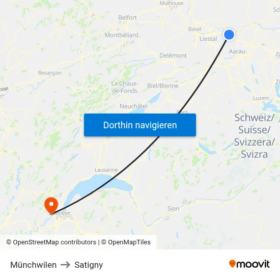 Münchwilen to Satigny map