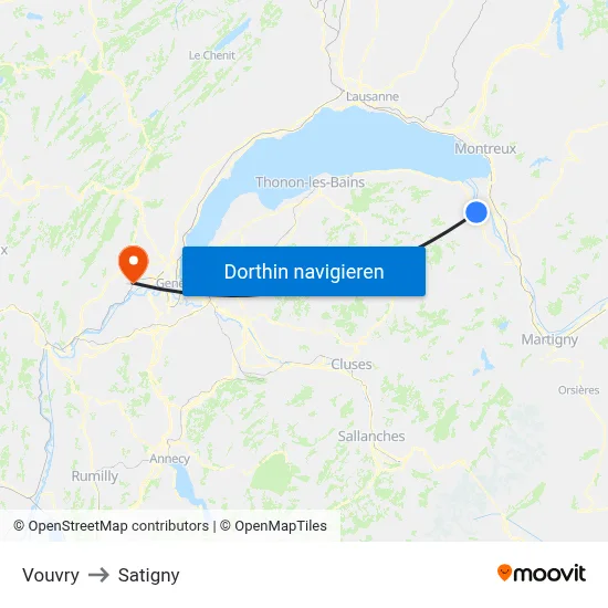 Vouvry to Satigny map