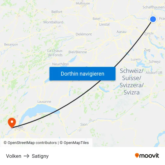 Volken to Satigny map