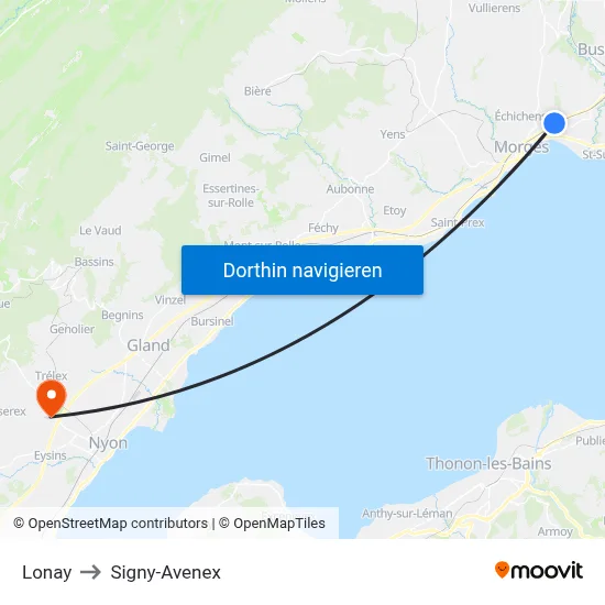 Lonay to Signy-Avenex map
