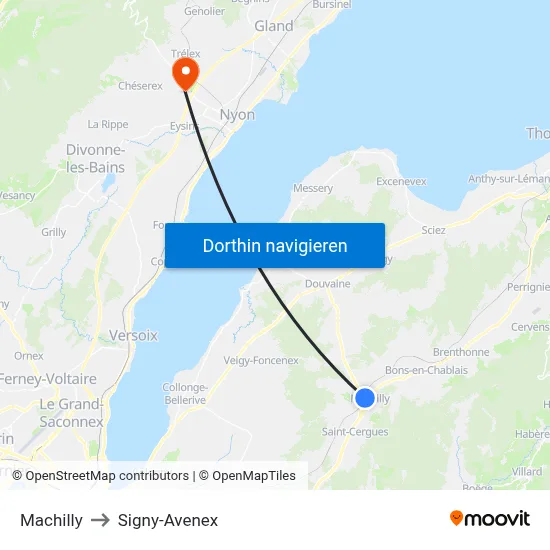 Machilly to Signy-Avenex map