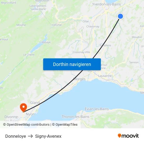 Donneloye to Signy-Avenex map
