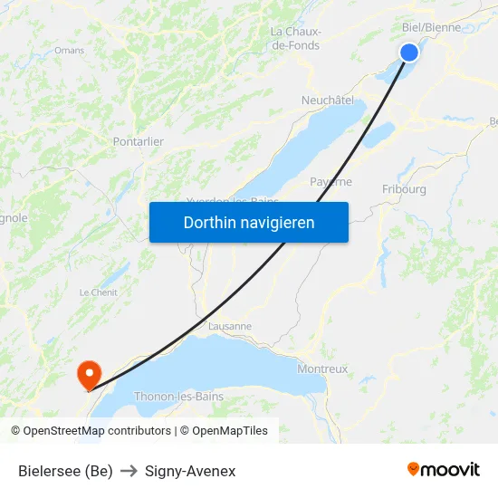 Bielersee (Be) to Signy-Avenex map