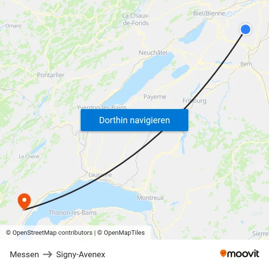 Messen to Signy-Avenex map