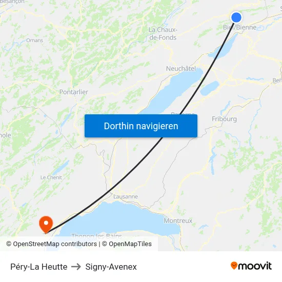 Péry-La Heutte to Signy-Avenex map