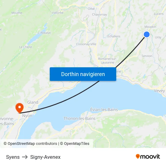 Syens to Signy-Avenex map