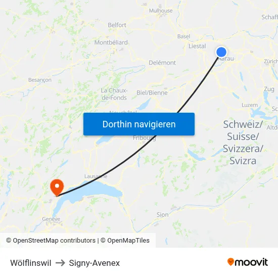 Wölflinswil to Signy-Avenex map