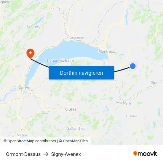 Ormont-Dessus to Signy-Avenex map