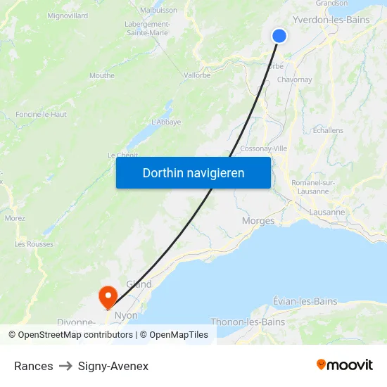 Rances to Signy-Avenex map