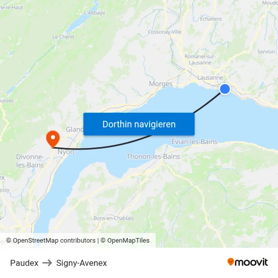 Paudex to Signy-Avenex map