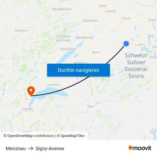Menznau to Signy-Avenex map